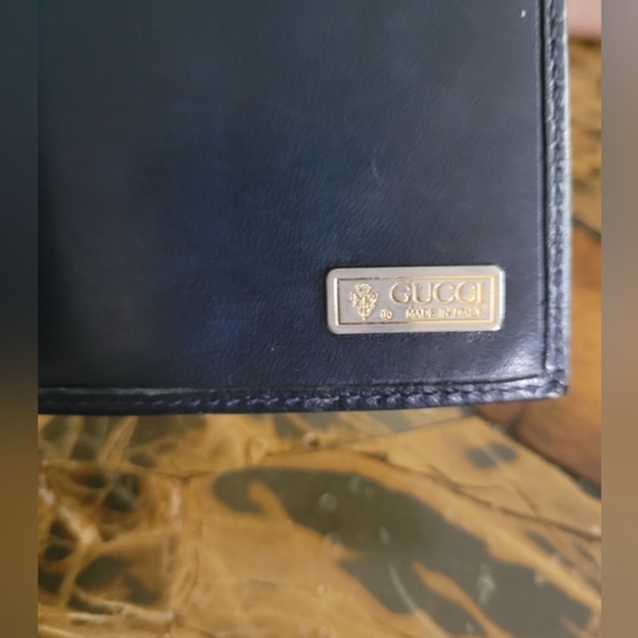 Gucci Blue and Black Vintage GG Wallet COA - Picture 3 of 10